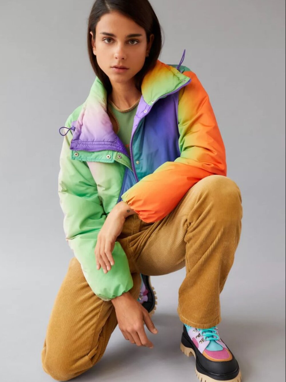 UO BDG Isla Lightweight Funnel Neck Puffer Jacket
